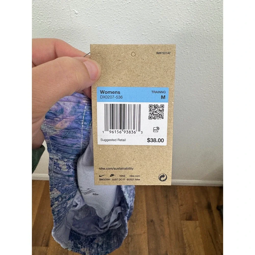 Nike Womens‎ Dri-FIT Tempo Running Shorts Purple Blue Abstract Floral Size M